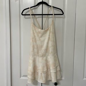 Aerie Sporty Cream Flower Patterned Dress
